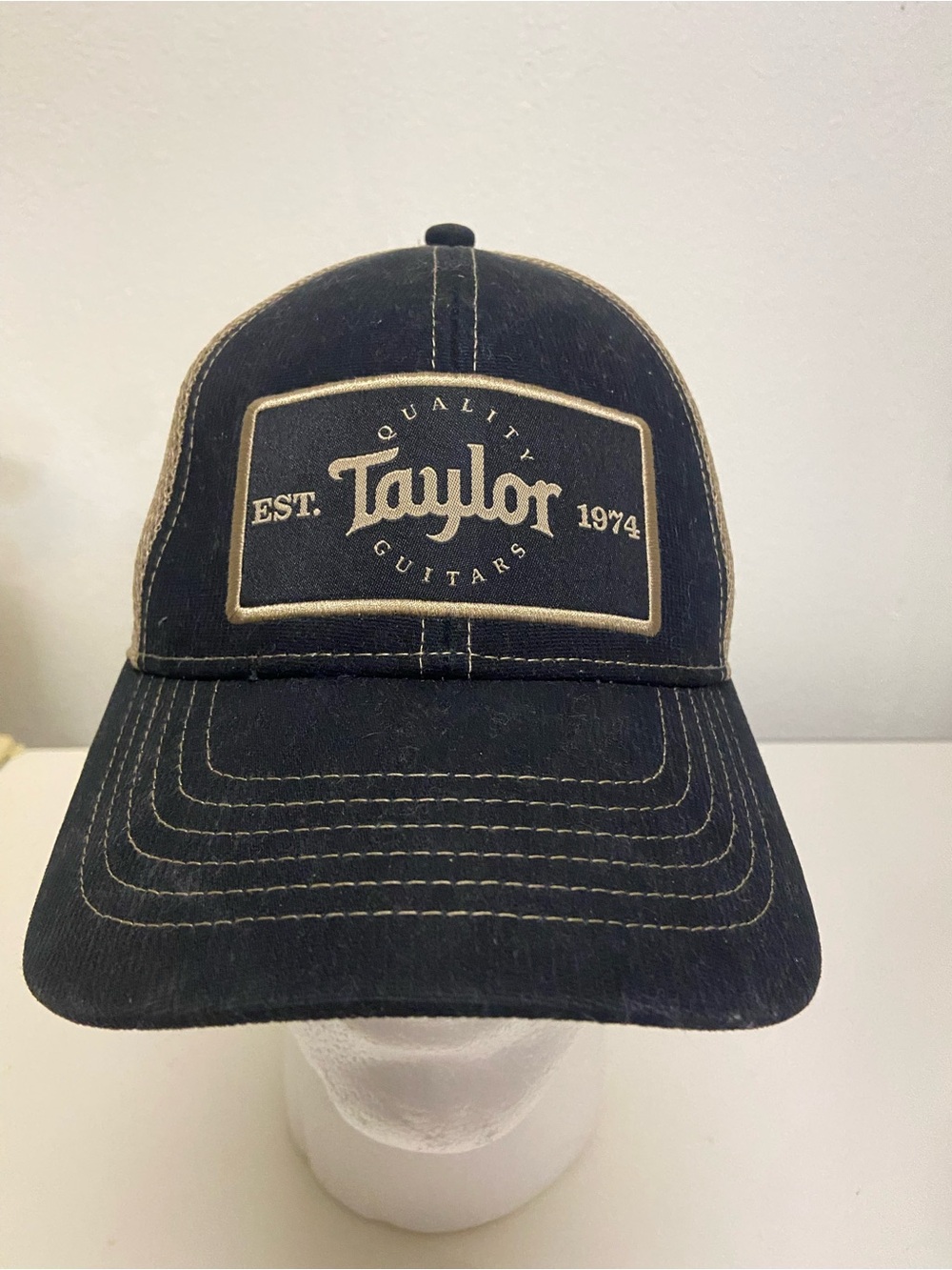 Genuine Taylor Black/Khaki Trucker Hat Cap Patch Logo Guitars